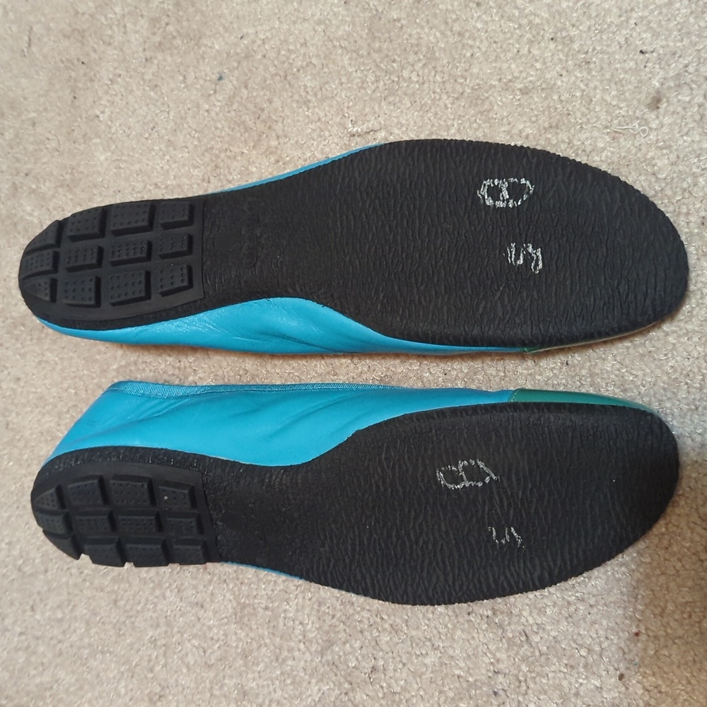 Paul Mayer Attitudes Teal And Green Flats - Picture 2 of 2